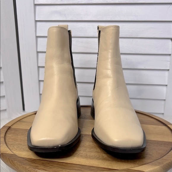 SAM EDELMAN l Thelma Chelsea Tan Ankle Boot Square Toe Elastic Side Panels Sz. 6 - Picture 4 of 13